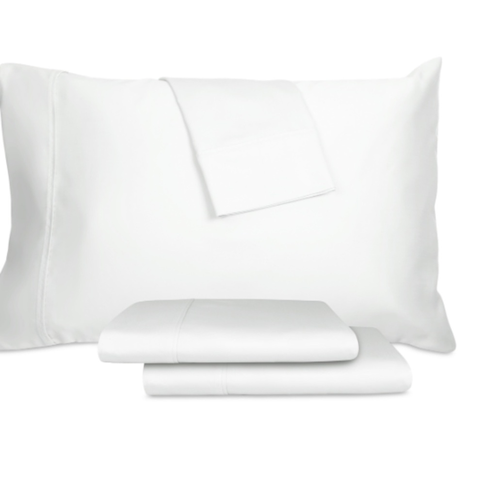 Aq Textiles white Percale Solid 220-Thread Count 4-Pc. Sheet Set, US Queen